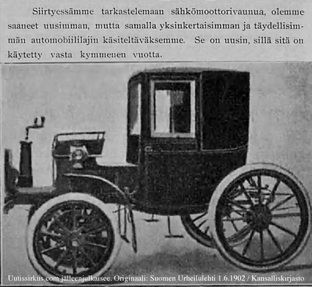 Suomen Urheilulehti esitteli sähköautomobiilit vuonna 1902