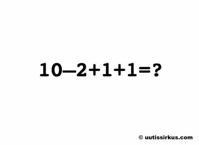 laskutoimitus:10-2+1+1=?